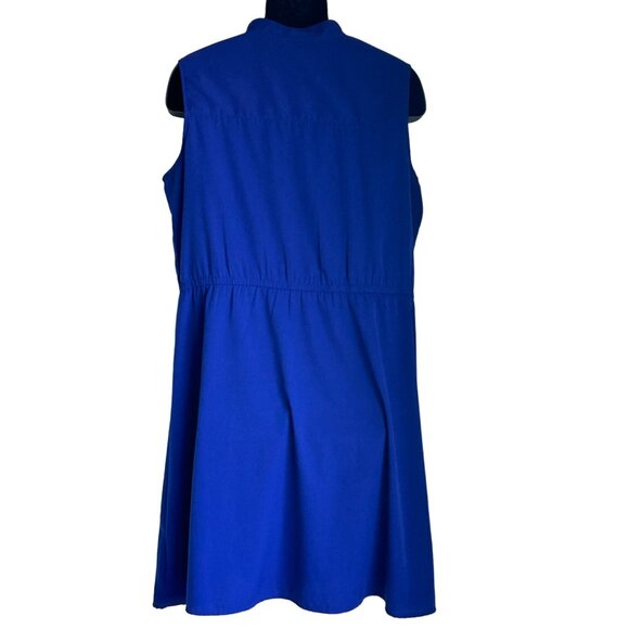 Royal Blue Sleeveless Lace-Up Casual Dress size 1X - Picture 7 of 13